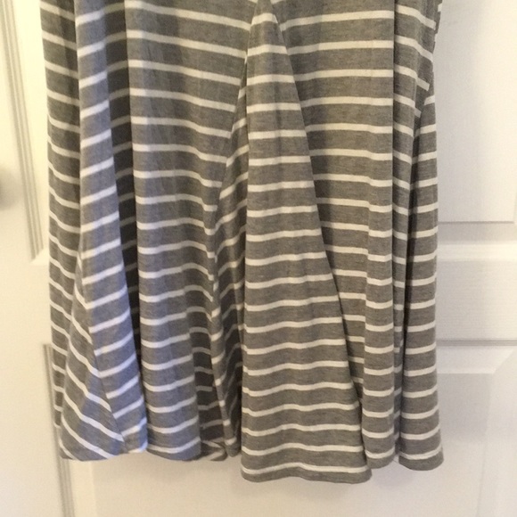 Gray and cream cotton model knit maxi skirt - Picture 4 of 6